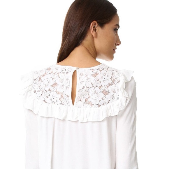 WAYF Magnolia Lace Yoke Blouse - Ivory white - Small - Picture 3 of 8